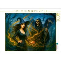 CALVENDO Puzzle Kräuterhexe mit Gevatter Tod 1000 Teile Lege-Größe 64x48cm Foto-Puzzle für glückliche Stunden von Calvendo Puzzle