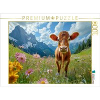 CALVENDO Puzzle Kuh auf blühender Almwiese im Allgäu 1000 Teile Lege-Größe 64x48cm Foto-Puzzle für glückliche Stunden CALVENDO Puzzle Kuh auf blühender Almwiese im Allgäu 1000 Teile Lege-Größe 64x48cm Foto-Puzzle für glückliche Stunden von Calvendo Puzzle