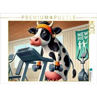 CALVENDO Puzzle Kuh im Fitnessstudio 1000 Teile Lege-Größe 64x48cm Foto-Puzzle für glückliche Stunden von Calvendo Puzzle