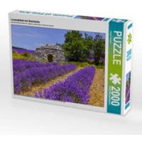 CALVENDO Puzzle Lavendefeld mit Steinhütte 2000 Teile Lege-Größe 90 × 67 cm Foto-Puzzle für glückliche Stunden von Calvendo Puzzle