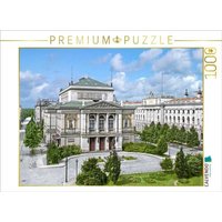 CALVENDO Puzzle Leipzig - Gewandhaus und Bibliothek um 1900 | 1000 Teile Lege-Größe 64x48cm Foto-Puzzle für glückliche Stunden von Calvendo Puzzle