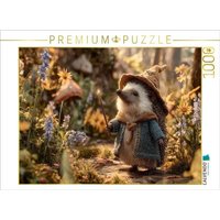 CALVENDO Puzzle Magischer Igel mit Zauberstab im Wald 1000 Teile Lege-Größe 64x48cm Foto-Puzzle für glückliche Stunden von Calvendo Puzzle