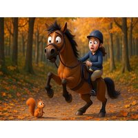 CALVENDO Puzzle Monster im Wald - Eichhörnchen und Pferde 1000 Teile Lege-Größe 64x48cm Foto-Puzzle für glückliche Stunden von Calvendo Puzzle