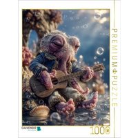CALVENDO Puzzle Musizierender Oktopus auf Korallenriff - Fantasievolles Kinderpuzzle unter Wasser 1000 Teile Lege-Größe 64x48cm Foto-Puzzle für glückliche Stunden von Calvendo Puzzle