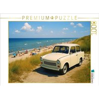 CALVENDO Puzzle Nach vielen Stunden Fahrt an der Ostsee - Trabant 601 1000 Teile Lege-Größe 64x48cm Foto-Puzzle für glückliche Stunden von Calvendo Puzzle
