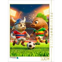 CALVENDO Puzzle Norwegischer Dorsch und senegalesisches Thieboudienne im humorvollen Fußball Duell 1000 Teile Lege-Größe 64x48cm Foto-Puzzle für glückliche Stunden CALVENDO Puzzle Norwegischer Dorsch und senegalesisches Thieboudienne im humorvollen Fußball Duell 1000 Teile Lege-Größe 64x48cm Foto-Puzzle für glückliche Stunden von CALVENDO Verlag GmbH