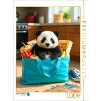 CALVENDO Puzzle Panda in Einkaufstasche 1000 Teile Lege-Größe 64x48cm Foto-Puzzle für glückliche Stunden von Calvendo Puzzle