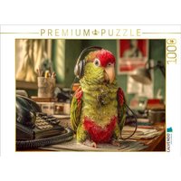 CALVENDO Puzzle Papagei mit Headset im Retro-Callcenter 1000 Teile Lege-Größe 64x48cm Foto-Puzzle für glückliche Stunden von Calvendo Puzzle