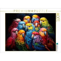 CALVENDO Puzzle Papageien - Illustration vieler Tiere auf einem Bild 1000 Teile Lege-Größe 64x48cm Foto-Puzzle für glückliche Stunden von Calvendo Puzzle