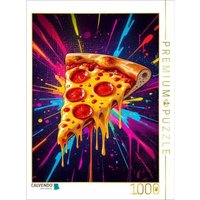 CALVENDO Puzzle Pizza Slice im Farbgewitter 1000 Teile Lege-Größe 64x48cm Foto-Puzzle für glückliche Stunden von Calvendo Puzzle