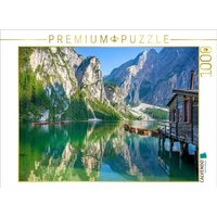 CALVENDO Puzzle Pragser Wildsee - Spiegelungen am frühen Morgen 1000 Teile Lege-Größe 64x48cm Foto-Puzzle für glückliche Stunden von Calvendo Puzzle