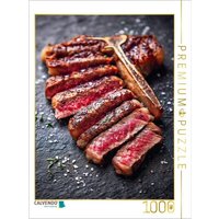 CALVENDO Puzzle Saftiges T-Bone-Steak in Scheiben mit grobem Salz 1000 Teile Lege-Größe 64x48cm Foto-Puzzle für glückliche Stunden von Calvendo Puzzle
