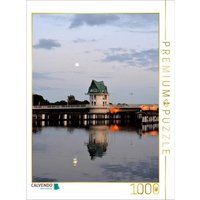 CALVENDO Puzzle Schleibrücke in Kappeln zur blauen Stunde 1000 Teile Lege-Größe 64x48cm Foto-Puzzle für glückliche Stunden von CALVENDO Verlag GmbH
