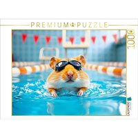 CALVENDO Puzzle Schwimm-Hamster - tierischer Puzzlespaß mit KI-Zauber 1000 Teile Lege-Größe 64x48cm Foto-Puzzle für glückliche Stunden von Calvendo Puzzle