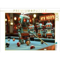 CALVENDO Puzzle Seltsame Spiele spielen die Menschen - Roboter Billard 1000 Teile Lege-Größe 64x48cm Foto-Puzzle für glückliche Stunden von Calvendo Puzzle
