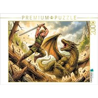 CALVENDO Puzzle Siegfried erschlägt den gewaltigen Drachen 2000 Teile Lege-Größe 90 × 67 cm Foto-Puzzle für glückliche Stunden von Calvendo Puzzle