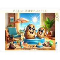 CALVENDO Puzzle Sommerspaß im Wohnzimmer: Kartoffeln im Planschbecken 2000 Teile Lege-Größe 90x67cm Foto-Puzzle für glückliche Stunden von Calvendo Puzzle