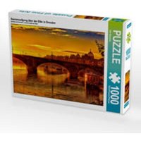 CALVENDO Puzzle Sonnenaufgang über der Elbe in Dresden 1000 Teile Lege-Größe 64 x 48 cm Foto-Puzzle Bild von Dirk Meutzner von xxx