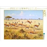CALVENDO Puzzle Springböcke mit Jungtieren als Gemälde 1000 Teile Lege-Größe 64x48cm Foto-Puzzle für glückliche Stunden von Calvendo Puzzle