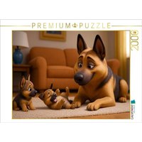 CALVENDO Puzzle Stolze Schäferhund Mutter mit Welpen 2000 Teile Lege-Größe 90x67cm Foto-Puzzle für glückliche Stunden von Calvendo Puzzle