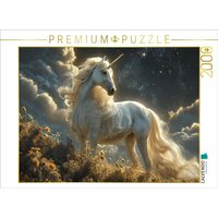 CALVENDO Puzzle Stolzer Himmelswächter: Das imposante Einhorn auf der Sternenwiese 2000 Teile Lege-Größe 90x67cm Foto-Puzzle für glückliche Stunden von Calvendo Puzzle
