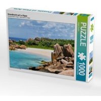 CALVENDO Puzzle Strandbucht auf La Digue 1000 Teile Lege-Größe 64 x 48 cm Foto-Puzzle Bild von Jürgen Feuerer von Calvendo Puzzle