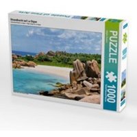 CALVENDO Puzzle Strandbucht auf La Digue 1000 Teile Lege-Größe 64 x 48 cm Foto-Puzzle Bild von Jürgen Feuerer von Calvendo