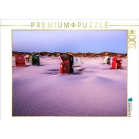 CALVENDO Puzzle Strandkörbe nach einer stürmischer Nacht vor Sonnenaufgang 1000 Teile Lege-Größe 64x48cm Foto-Puzzle für glückliche Stunden von Calvendo Puzzle