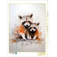 CALVENDO Puzzle Süße Waschbärfamilie in Acrylfarbe 1000 Teile Lege-Größe 64x48cm Foto-Puzzle für glückliche Stunden CALVENDO Puzzle Süße Waschbärfamilie in Acrylfarbe 1000 Teile Lege-Größe 64x48cm Foto-Puzzle für glückliche Stunden von Calvendo Puzzle