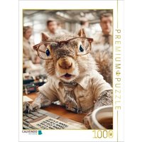 CALVENDO Puzzle Tierpuzzle mit Eichhörnchen im Büro - der Kollege der alles verplant und trotzdem sympathisch bleibt 1000 Teile Lege-Größe 64x48cm Foto-Puzzle für glückliche Stunden von Calvendo Puzzle