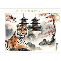 CALVENDO Puzzle Tiger - Stärke ohne Zorn 1000 Teile Lege-Größe 64x48cm Foto-Puzzle für glückliche Stunden von Calvendo Puzzle