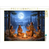 CALVENDO Puzzle Trommeln in der Nacht - Spiritualität der Indianer 1000 Teile Lege-Größe 64x48cm Foto-Puzzle für glückliche Stunden von Calvendo Puzzle