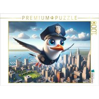CALVENDO Puzzle Über den Dächern der Gerechtigkeit: Die Möwenpolizei wacht über die Stadt 1000 Teile Lege-Größe 64x48cm Foto-Puzzle für glückliche S von Calvendo Puzzle
