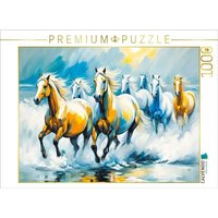 CALVENDO Puzzle Wildpferde im Morgenlicht am Meer 1000 Teile Lege-Größe 64x48cm Foto-Puzzle für glückliche Stunden CALVENDO Puzzle Wildpferde im Morgenlicht am Meer 1000 Teile Lege-Größe 64x48cm Foto-Puzzle für glückliche Stunden von Calvendo Puzzle