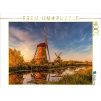CALVENDO Puzzle Windmühlen von Kinderdijk in der Abenddämmerung 1000 Teile Lege-Größe 64x48cm Foto-Puzzle für glückliche Stunden von CALVENDO Verlag GmbH