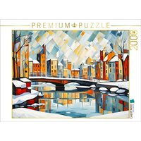 CALVENDO Puzzle Winterbrücke in der kubistischen Stadt 2000 Teile Lege-Größe 90x67cm Foto-Puzzle für glückliche Stunden von Calvendo Puzzle
