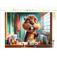 CALVENDO Puzzle Zähneputzen im Halbschlaf: Ein Morgenritual in Trance 1000 Teile Lege-Größe 64x48cm Foto-Puzzle für glückliche Stunden von Calvendo Puzzle