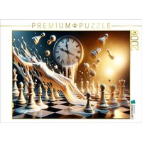 CALVENDO Puzzle Zeitflut im Schachreich: Eine Verbindung von Uhren und Zügen 2000 Teile Lege-Größe 90x67cm Foto-Puzzle für glückliche Stunden von Calvendo Puzzle