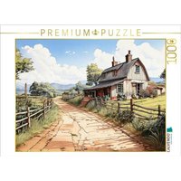 CALVENDO Puzzle Zu einer kleinen Landwirtschaft führt die unbefestigte Straße. 1000 Teile Lege-Größe 64x48cm Foto-Puzzle für glückliche Stunden von Calvendo Puzzle