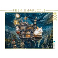 CALVENDO Puzzle Zwei Katzen auf fliegender Steampunk Villa über Bergschlucht 1000 Teile Lege-Größe 64x48cm Foto-Puzzle für glückliche Stunden CALVENDO Puzzle Zwei Katzen auf fliegender Steampunk Villa über Bergschlucht 1000 Teile Lege-Größe 64x48cm Foto-Puzzle für glückliche Stunden von CALVENDO Verlag GmbH