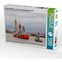 Das Feuerschiff Elbe 1 wird von einem Schlepper gesteuert (Puzzle) von Calvendo Puzzle