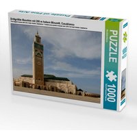 CALVENDO Puzzle Drittgrößte Moschée mit 200 m hohem Minarett, Casablanca 1000 Teile Puzzle quer 1000 Teile Lege-Größe 64 × 48 cm Foto-Puzzle für glückliche Stunden von Calvendo Puzzle