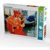Figur vor den Gondeln (Puzzle) von Calvendo Puzzle