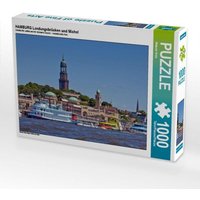 HAMBURG Landungsbrücken und Michel (Puzzle) von Calvendo Puzzle