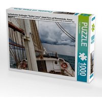 Holländischer Großsegler "Gulden Leeuw" nimmt Kurs auf Warnemünde, Hanse Sail 2013 (Puzzle) von Calvendo Puzzle
