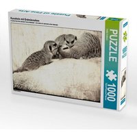 CALVENDO Puzzle Kuscheln mit Erdmännchen 1000 Teile Lege-Größe 64x48cm Foto-Puzzle für glückliche Stunden von Calvendo Puzzle