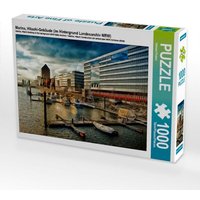 Marina, Hitachi-Gebäude (im Hintergrund Landesarchiv NRW) (Puzzle) von Calvendo Puzzle
