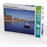 Schubeinheit auf der Elbe in Magdeburg (Puzzle) von CALVENDO Verlag GmbH