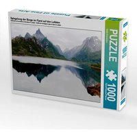 Spiegelung der Berge im Fjord auf den Lofoten (Puzzle) von Calvendo Puzzle