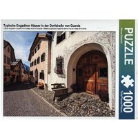 Typische Engadiner Häuser in der Dorfstraße von Guarda (Puzzle) von Calvendo Puzzle